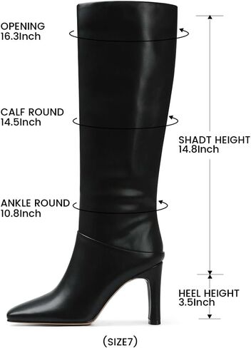 أحذية Uacllcau ركبة عالية للنساء مربع إصبع القدمين طويل القامة أحذية مكتنزة كعب طويل الحذاء مع سستة الجانبية فستان أزياء الشتاء خريف حذاء المرأة in Kuwait