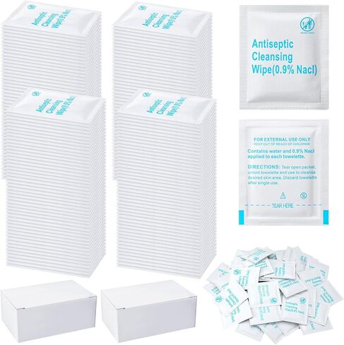 Treela 150 Pcs Sterile Saline Wipes Antiseptic Cleansing Wipes Individually Wrapped Travel Wet Wipes Unscented Cleansing Face Eye Wound Aftercare Swabs for Baby Adult Travel Individual Packet in Saudi Arabia