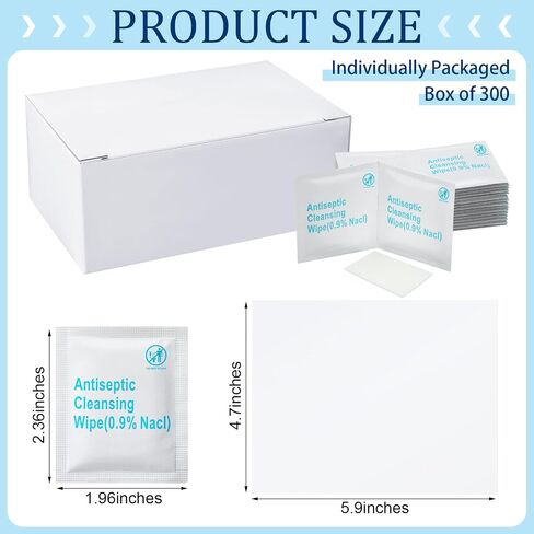 Treela 150 Pcs Sterile Saline Wipes Antiseptic Cleansing Wipes Individually Wrapped Travel Wet Wipes Unscented Cleansing Face Eye Wound Aftercare Swabs for Baby Adult Travel Individual Packet in Saudi Arabia