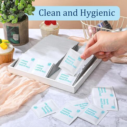 Treela 150 Pcs Sterile Saline Wipes Antiseptic Cleansing Wipes Individually Wrapped Travel Wet Wipes Unscented Cleansing Face Eye Wound Aftercare Swabs for Baby Adult Travel Individual Packet in Saudi Arabia