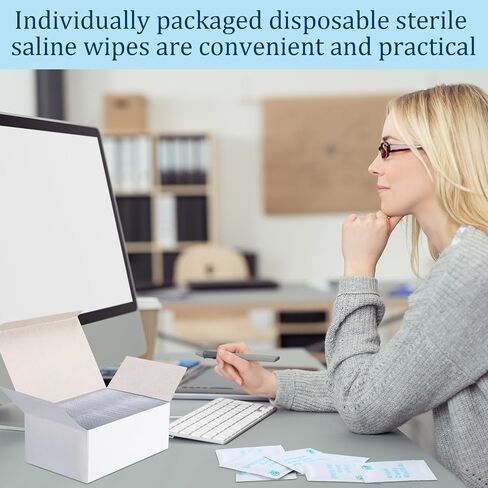 Treela 150 Pcs Sterile Saline Wipes Antiseptic Cleansing Wipes Individually Wrapped Travel Wet Wipes Unscented Cleansing Face Eye Wound Aftercare Swabs for Baby Adult Travel Individual Packet in Saudi Arabia