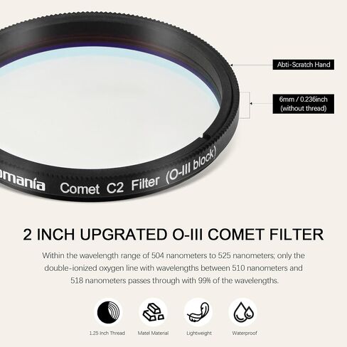 Astromania 2 Inch Upgrated O-III Filter - Bundle with - 1.25 Inch Telescope Eyepiece Case in Saudi Arabia