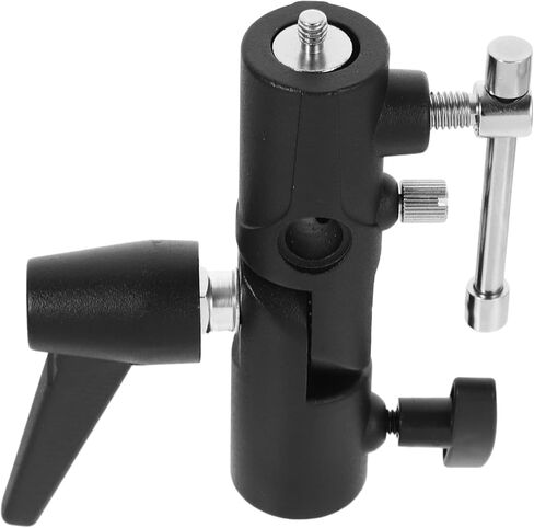 Light Stand Adapter with Umbrella Holder Shaped Flash Bracket for Dual Camera Flashlights Durable Portable Photography Lighting Clamp Compatible in Saudi Arabia