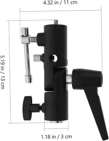 Light Stand Adapter with Umbrella Holder Shaped Flash Bracket for Dual Camera Flashlights Durable Portable Photography Lighting Clamp Compatible in Saudi Arabia