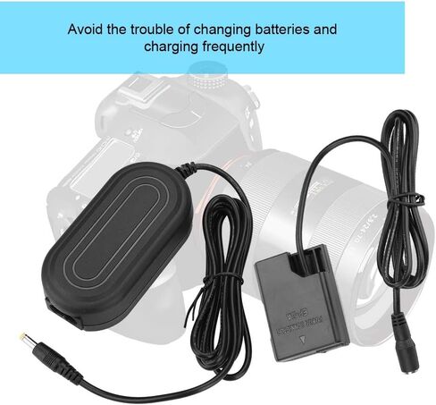 EN-EL14 Dummy Battery DC Coupler Power Adapter لـ D5600 D5500 DC5300 D5500 D5600 D3100 D3200 D3300 D3400 Cameras (SLIP-US BLACK) in Saudi Arabia