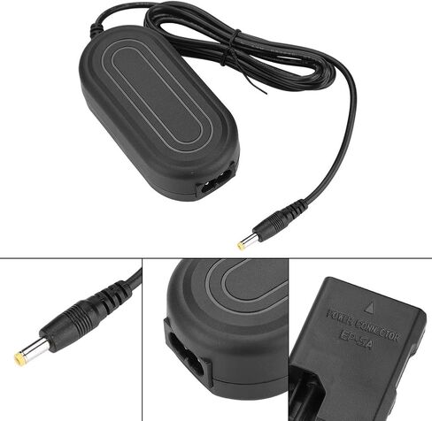 EN-EL14 Dummy Battery DC Coupler Power Adapter لـ D5600 D5500 DC5300 D5500 D5600 D3100 D3200 D3300 D3400 Cameras (SLIP-US BLACK) in Saudi Arabia