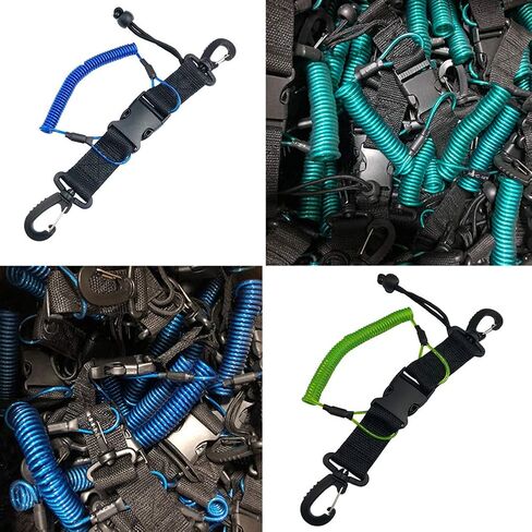 EVGATSAUTO Heavy duty Diving Line with Stainless Steel, Spiral Cord, Safety Line for Diving Cameras and Diving Tools (Green) in Saudi Arabia