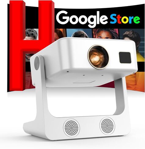 [1500 ANSI/Google Store/Voice Control] جهاز عرض ذكي في الهواء الطلق 4K مع WiFi6 و Bluetooth ، أكثر من 10،000 تطبيق ، Properable Proyector ، Sovboi 1080p Audio Phone Movie Home [180 ° Stand & 300 '' Display] in Kuwait