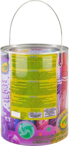 Crayola Bath Tub Mini Paint Set 9 قطعة مجموعة فنون - فرش ، إسفنجية ، وغسل دهانات الأصابع ، أصفر اللون الأزرق والأحمر. in Saudi Arabia