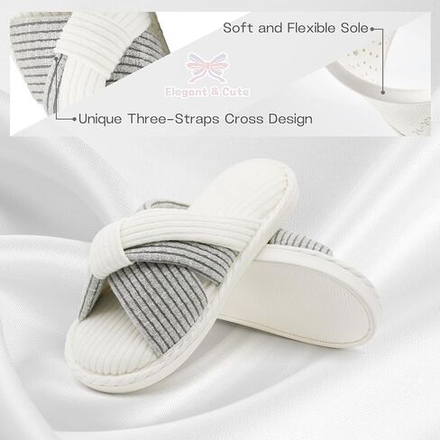 Cross Slippers for Women, Comfy Memory Foam House Bedroom Slippers Trendy Woman Gifts Home Shoes for Room Indoor Kitchen in Saudi Arabia