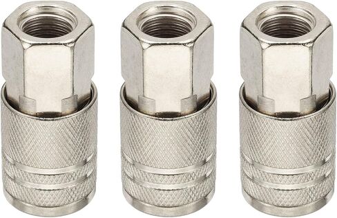 Harfington 2pcs الإناث الإناث andustried andustruction 1/4 "npt m style hose truptings Quick Connector Air Awapler for Air Compressor Pneumatic ، Silver in Saudi Arabia