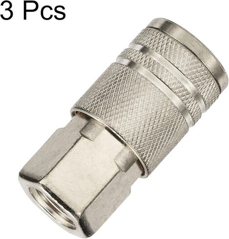 Harfington 2pcs الإناث الإناث andustried andustruction 1/4 "npt m style hose truptings Quick Connector Air Awapler for Air Compressor Pneumatic ، Silver in Saudi Arabia