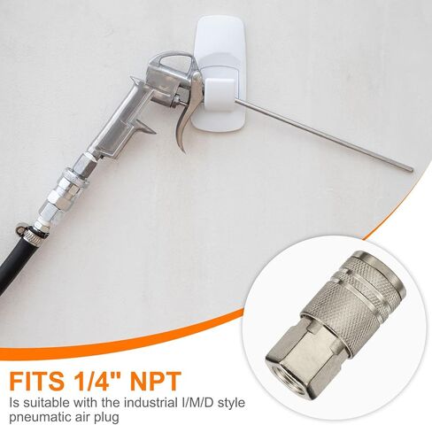 Harfington 2pcs الإناث الإناث andustried andustruction 1/4 "npt m style hose truptings Quick Connector Air Awapler for Air Compressor Pneumatic ، Silver in Saudi Arabia
