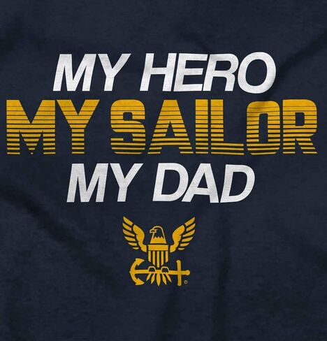 Brisco Brands US Navy Logo My Dad Hero Sailor Toddler Boy Girl T Shirt in Saudi Arabia
