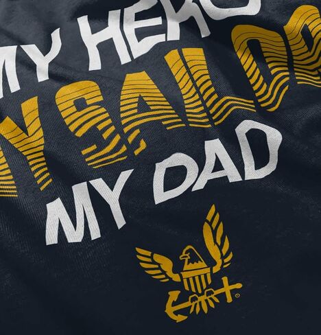 Brisco Brands US Navy Logo My Dad Hero Sailor Toddler Boy Girl T Shirt in Saudi Arabia