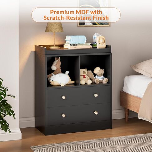 Baby Dresser with Changing Table Top, 6 Drawer Nursery & Changing Station with Changing Pad, Sturdy Wooden Baby Changing Table Dresser for Nursery, White (31.5" W x 17.7" D x 37" H) in Saudi Arabia