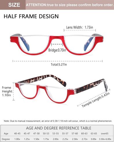 EYEURL Half Frame Reading Glasses for Women-5 Pack Blue Light Blocking Glasses Fashion Rimless Computer Readers for Women Anti UV Ray Eyeglasses with Spring Hinges,0.0 in Saudi Arabia