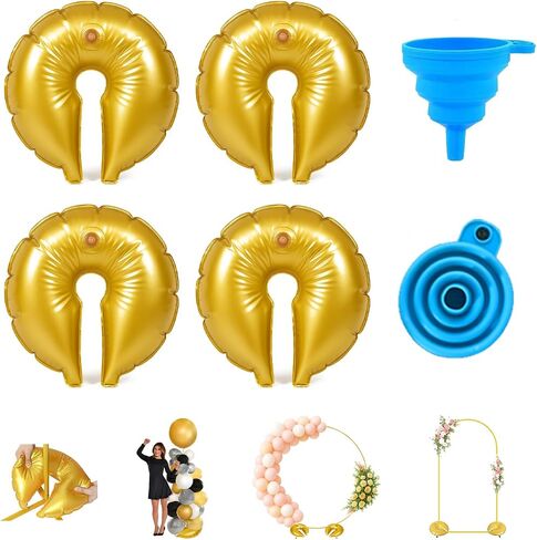 4 PCS أكياس وزن الماء لمكانة الخلفية ، طراز الشقوق البالون الذهب القوس الأوزان مع مسار المياه قوس البالون قوس القوس القوس لزفاف عيد ميلاد التخرج ديكور عيد الميلاد (كل 10 رطل) in Saudi Arabia