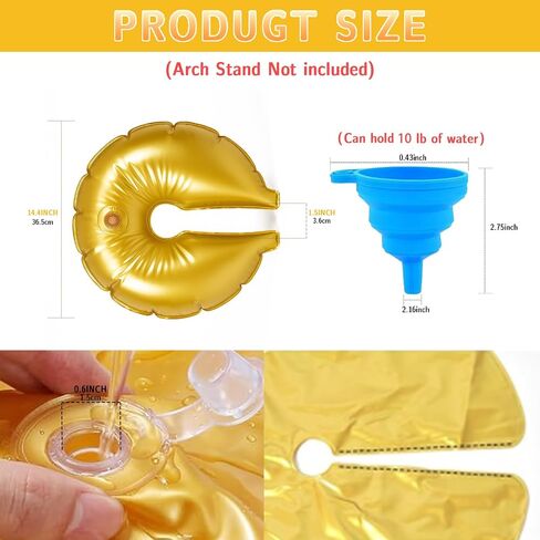 4 PCS أكياس وزن الماء لمكانة الخلفية ، طراز الشقوق البالون الذهب القوس الأوزان مع مسار المياه قوس البالون قوس القوس القوس لزفاف عيد ميلاد التخرج ديكور عيد الميلاد (كل 10 رطل) in Saudi Arabia