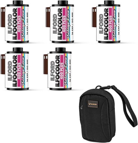 Ilford ILFOCOLOR 400 Plus 35mm Vintage Tone Color Film, ISO 400, 5-Pack with Camera Bag in Saudi Arabia