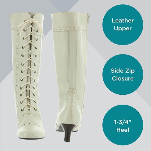 Masseys Women's Vintage Lace-Up Mid-Calf Leather Boot in Saudi Arabia