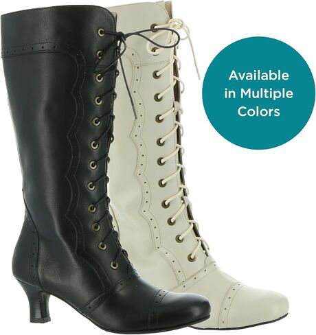 Masseys Women's Vintage Lace-Up Mid-Calf Leather Boot in Saudi Arabia