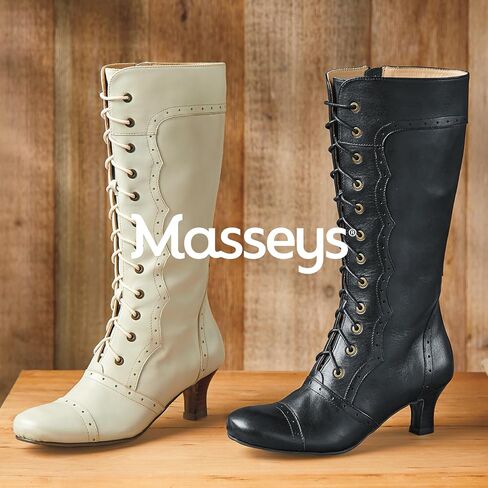 Masseys Women's Vintage Lace-Up Mid-Calf Leather Boot in Saudi Arabia