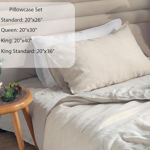 XZ XIFA White Linen Duvet Cover Queen Size Bedding,100% Natural French Flax, Breathable & Durable Cooling Duvet Cover Sets 3pcs-1 Duvet Cover and 2 Pillowcases in Saudi Arabia