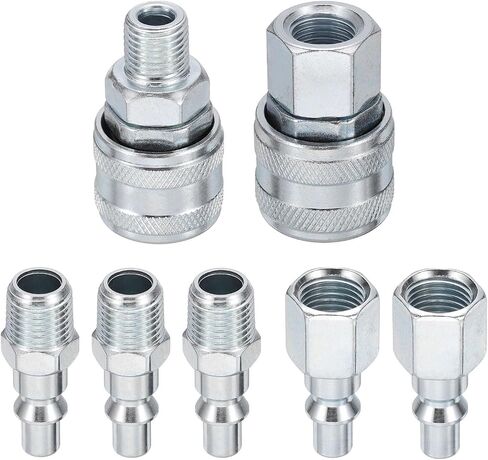 HARFINGTON 7pcs 1/4" NPT Air Coupler & Plug Kit a Style Female Male Couplers & Plugs for Air Compressors Air Tools in Saudi Arabia