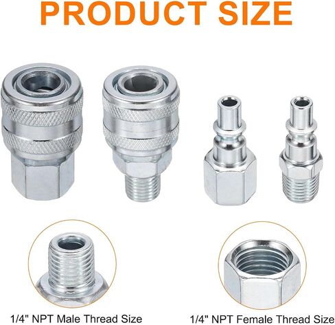 HARFINGTON 7pcs 1/4" NPT Air Coupler & Plug Kit a Style Female Male Couplers & Plugs for Air Compressors Air Tools in Saudi Arabia