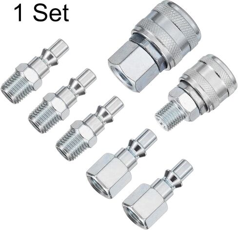 HARFINGTON 7pcs 1/4" NPT Air Coupler & Plug Kit a Style Female Male Couplers & Plugs for Air Compressors Air Tools in Saudi Arabia
