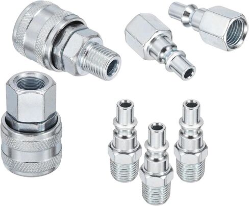 HARFINGTON 7pcs 1/4" NPT Air Coupler & Plug Kit a Style Female Male Couplers & Plugs for Air Compressors Air Tools in Saudi Arabia