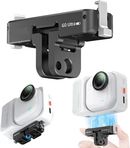 Quick Release Mount/Magnetic Adapter for Insta 360 Go Ultra Camera,Aluminum Alloy Camera Mount Adapter with 1/4" Threaded Port for Tripods & Selfie Sticks, Vlogging in Saudi Arabia