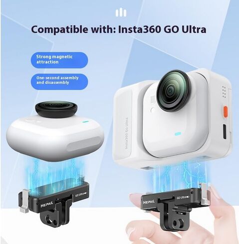 Quick Release Mount/Magnetic Adapter for Insta 360 Go Ultra Camera,Aluminum Alloy Camera Mount Adapter with 1/4" Threaded Port for Tripods & Selfie Sticks, Vlogging in Saudi Arabia