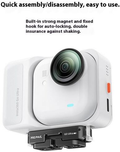 Quick Release Mount/Magnetic Adapter for Insta 360 Go Ultra Camera,Aluminum Alloy Camera Mount Adapter with 1/4" Threaded Port for Tripods & Selfie Sticks, Vlogging in Saudi Arabia