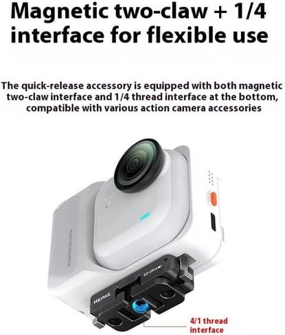 Quick Release Mount/Magnetic Adapter for Insta 360 Go Ultra Camera,Aluminum Alloy Camera Mount Adapter with 1/4" Threaded Port for Tripods & Selfie Sticks, Vlogging in Saudi Arabia