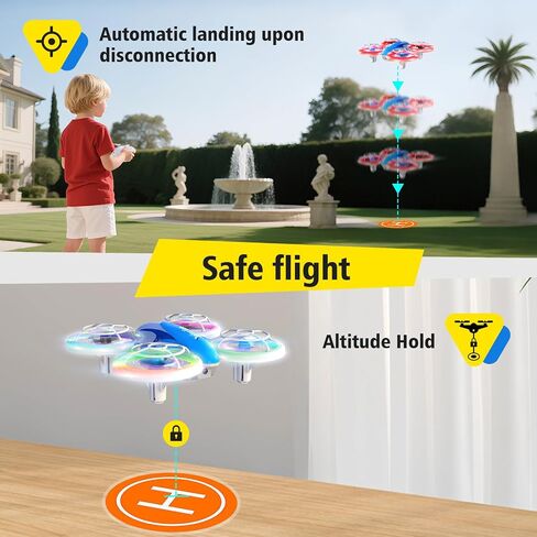 053DRONE للأطفال ، LED LED RC DRONE ، Kids Drone للمبتدئين ، التقلبات ثلاثية الأبعاد ، تعليق الارتفاع ، Propeller Full Protect ، لعبة Mini Drone مع 3 بطاريات ، لعبة هدية رائعة للبنين والبنات in Saudi Arabia