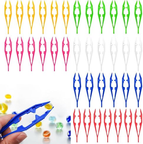 30PCS Plastic Tweezers 5 Assorted Colors Craft Forceps Tools for Handmade DIY Creative Beading Projects Jewelry Making Kids Adult Home Classroom School in Saudi Arabia