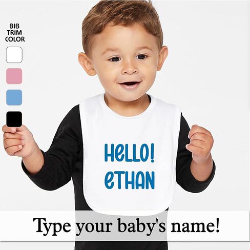 Bib Baby مخصصة - نص مخصص (من 1 إلى 3 أسطر) - Premium Infant Jersey Bib للحديدين الجدد in Kuwait