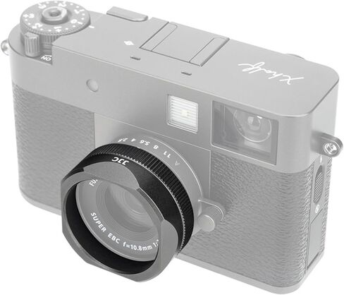 Metal Square X Half Lens Had Hood Sun مع غطاء عدسة لفوجي Fujifilm X Half Xhalf Digital Camera ، واقي غطاء محرك غطاء واقية ، ومسطح ضريح كتلة تقليل التوهج - رمادي داكن in Saudi Arabia