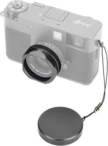 Metal Square X Half Lens Had Hood Sun مع غطاء عدسة لفوجي Fujifilm X Half Xhalf Digital Camera ، واقي غطاء محرك غطاء واقية ، ومسطح ضريح كتلة تقليل التوهج - رمادي داكن in Saudi Arabia