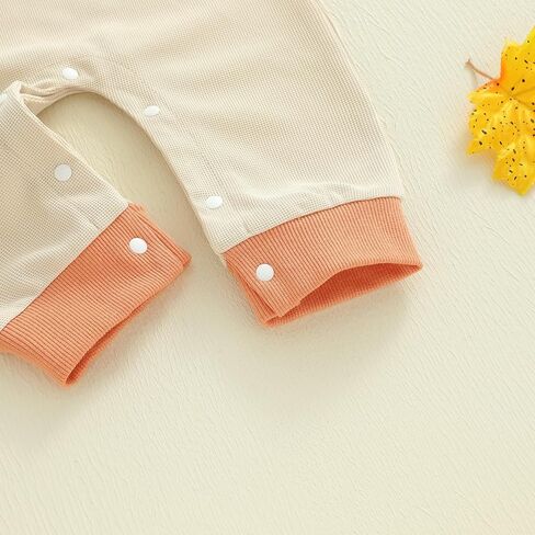 Kuriozud Newborn Baby Boy Thanksgiving Outfit Little Turkey Romper Long Sleeve Jumpsuit Infant Boy Fall Clothes in Saudi Arabia
