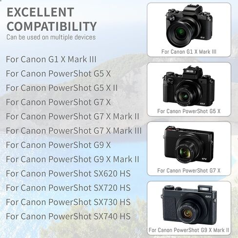 2Pack NB-13L NB13L بطارية مع شاحن سريع مزدوج متوافق مع Canon PowerShot G7 X Mark II ، G7 X ، G1 X Mark III ، G5 X ، G5X Mark II ، G9 X ، G9 X Mark II ، SX620 HS ، SX720 HS ، SX730 HS ، SX740 HS in Saudi Arabia