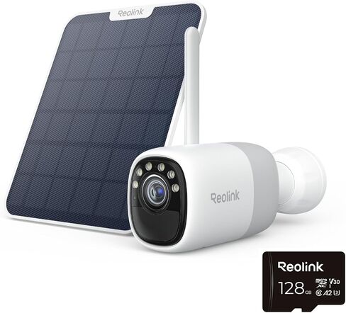 REOLINK Altas with 128GB microSDXC UHS-I, 2K Solar Camera Outdoor Wireless, Motion-Triggered Pre-Record Cameras for Home Security, 540 Days Battery Life, F1.0 ColorX Night Vision, Wi-Fi 6 in Saudi Arabia