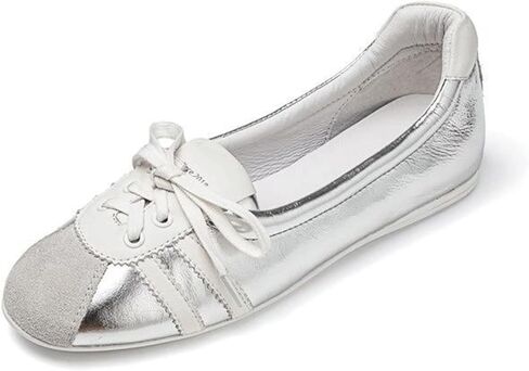 Ballet Sneakers for Woman Leather Trendy Lace Up Ballerina Flats Round Toe Fancy Walking Office Ballet Shoes 2025 Spring Summer Casual Daily Comfortable Footwear in Saudi Arabia