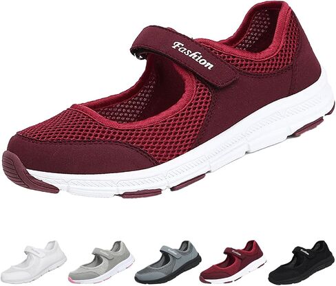 Women's Orthopedic Walking Nurse Shoes,Comfortable Breathable Mesh Non-Slip Diabetes Casual Nursing Mary Janes Sneaker in Kuwait