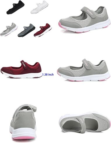 Women's Orthopedic Walking Nurse Shoes,Comfortable Breathable Mesh Non-Slip Diabetes Casual Nursing Mary Janes Sneaker in Kuwait