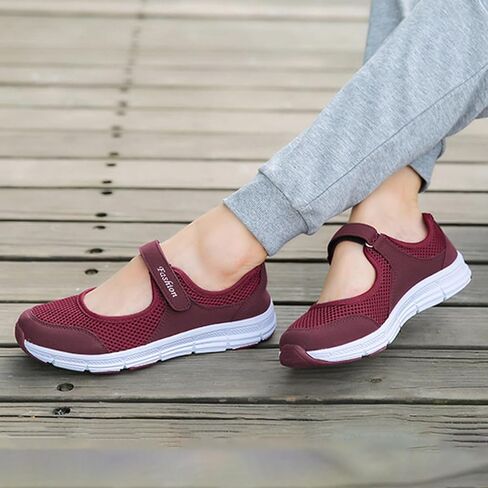 Women's Orthopedic Walking Nurse Shoes,Comfortable Breathable Mesh Non-Slip Diabetes Casual Nursing Mary Janes Sneaker in Kuwait