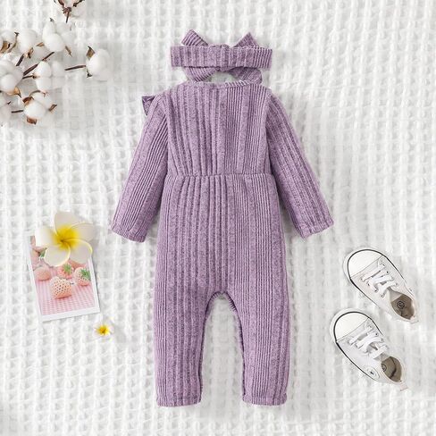 Saeaby Infant Baby Girl Clothes Newborn Girl Romper Fall Winter Outfit Ruffle Long Sleeve Jumpsuit Romper Cute Girls Outfit in Saudi Arabia