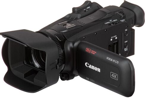 Canon HF G70 UHD 4K Camcorder + LED Video Light + 128GB بطاقة الذاكرة + U GRIP STATILIZER + MONOPOD + TRUPOD + HAND GRIP + 42X FISHEYE LENS + برنامج تحرير الفيديو (حزمة 26pc) (متجددة) in Saudi Arabia